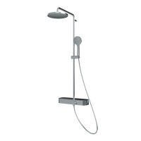 Touch&Feel Round Душевая колонна 112,8х40,5х53,3 см с термостатическим смесителем, верхним и ручным душем, полкой хром