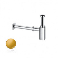 Сифон бутылочный квадратный латунный золото брашированное