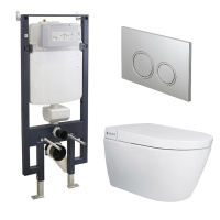 I-comfort Line Комплект (унитаз подвесной+сиденье с электрон-ой крышкой+пульт управления+комплект инсталляции+двойная кнопка смыва ) белый