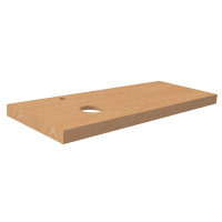 Project Wood Столешница 120 см с отделкой из шпона, с отверстием под смеситель и вырезом под раковину слева, с креплениями дуб