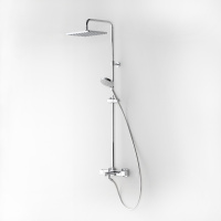 Tec Square Душевая колонна 180х29х55,2 см с термостатическим смесителем, верхним и ручным душем, изливом хром