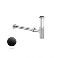 Сифон бутылочный круглый латунный черный матовый