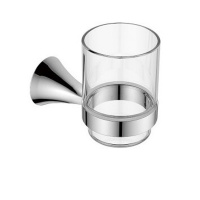 Fusion Стакан стекло прозрачное с держателем латунным хром