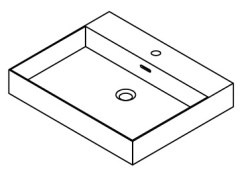 Раковина 90x10x49 см Gelcoat с переливом белая