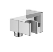 Подвод воды настенный с держателем ручного душа боковой латунный хром