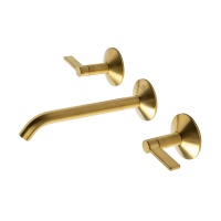 Lignage Смеситель для раковины cкрытого монтажа на 3 отверстия золото брашированное