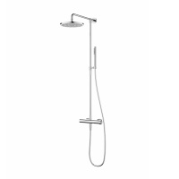 Ascend Душевая колонна с термостатом, верхним душем, ручным душем на 2 функции и гибким шлангом брашированная сталь