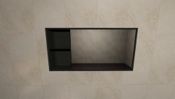 Flow Шкаф-полка 80х40х13 см с зеркалом для аксессуаров Acero Inox