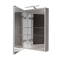 Smart Cabinets Шкаф 60 см подвесной с зеркальной стенкой, зеркальной дверцей и полками, c подсветкой