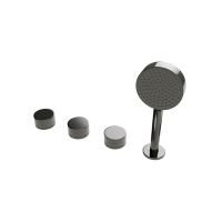 Tono Комплект смесителя (смеситель на борт ванны+переключатель+ручной душ+держатель) титан