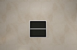 Flow Шкаф 40х40х13 см с полочкой подвесной открытый для аксессуаров Acero Inox