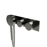 Tono Комплект смесителя (наружная часть термостата+подвод воды+магнитный держатель+гибкий шланг+ручной душ) титан