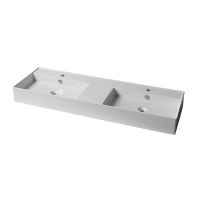 Essence-C Раковина 141х45,5х14 см подвесная двойная со сливом и с креплениями белая матовая