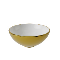 Slender Раковина 40х40х14 см на столешницу без перелива белая/золото