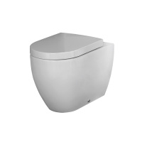 Arquitect Унитаз напольный безободковый направляемый выход с креплениями белый