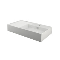 Essence-C Раковина 80х44х14 см подвесная с углублением справа сливом и креплениями белая