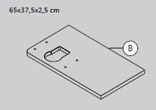 Pure Столешница 65x37,5 см левая крион белая