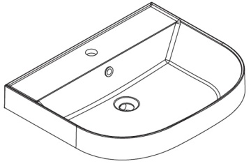 One Раковина 61x50x17 см крион подвесная белая матовая