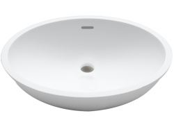 Basic B417 Раковина 46х37х13,5 см Krion 1100 E с переливом под столешницу белая