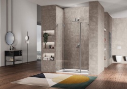 Gallery 3000 Душевое ограждение 125,5x185 см профиль черный стекло прозрачное правое Protect