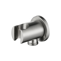 Round Inox Держатель ручного душа с подводом воды полированная нержавеющая сталь