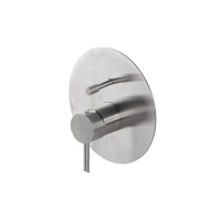 Round Inox Наружная часть смесителя для ванны и душа полированная нержавеющая сталь