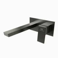 Square Наружная часть встроенного смесителя для раковины титан брашированный