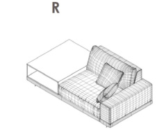 Модуль дивана 213x108 см правый BX2Q3 Amazonas 118 со столиком Roble Noche