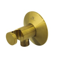 Lignage Держатель для ручного душа с подводом воды настенный золото брашированное