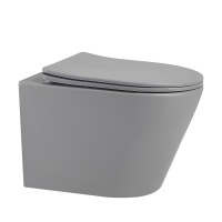 ZDC Унитаз подвесной безободковый с крышкой Rimless серый