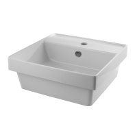 Pure Line Раковина 45х44х17 см встраиваемая с тонким краем и переливом белый