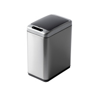 Square Урна с сенсором 8 л плавное закрывание полированная нержавеющая сталь