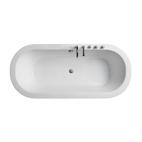 Minimal Oval Ванна 190х87 см Basic с ножками и смесителями на борт ванны белая