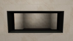 Dess Зеркало-полка 90х36х9 см открытая подвесная для аксессуаров Negro Metal/Espejo