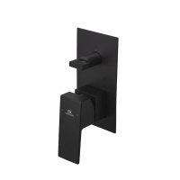 Square Наружная часть встроенного смесителя для ванны и душа черный матовый