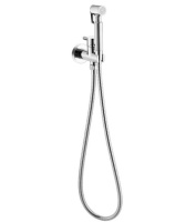 Hygienic showers Комплект гигиенического душа с запорным вентелем на холодную воду круглый шланг 120 см черный матовый