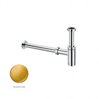 Сифон бутылочный круглый латунный золото брашированное