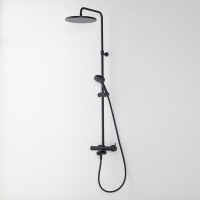 Tec Round Душевая колонна 179x29x58 см со смесителем однорычажным, верхним и ручным душем, изливом черная