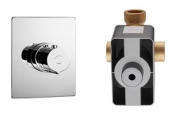 Stream Смеситель термостатический для ванны и душа встраиваемый в стену 2 выхода (2*3/4) хром (Встроенный элемкент в комплекте)