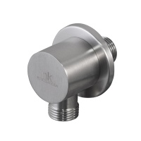 Round Inox Подвод воды для гибкого шланга настенный полированная нержавеющая сталь