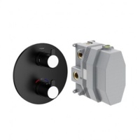 Moonlight Смеситель термостатический для ванны и душа встраиваемый в стену 3 выхода (3*1/2) черный матовый (SmartBox в комплекте)