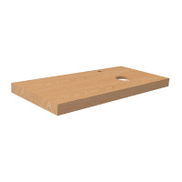 Project Wood Столешница 100 см с отделкой из шпона, с отверстием под смеситель и вырезом под раковину справа, с креплениями дуб