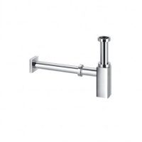 Сифон бутылочный квадратный латунный хром