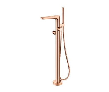 Allure Смеситель термостатический для ванны и душа с ручным душем напольный золото розовое